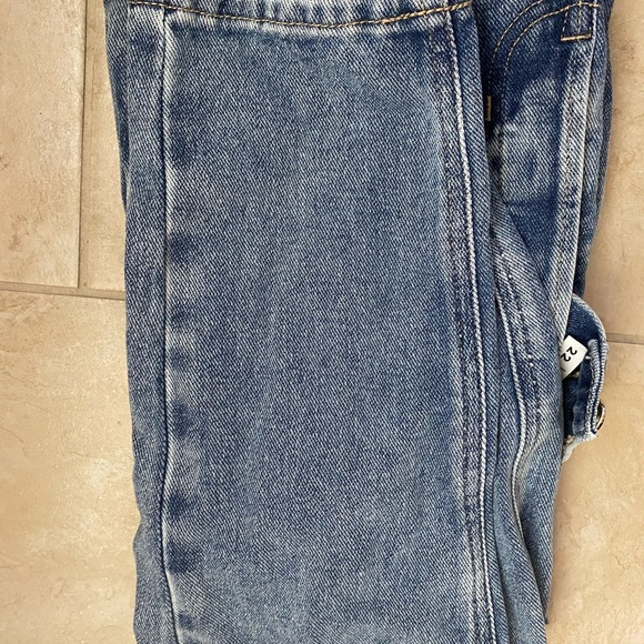 PACSUN Distressed Blue Ultra High Waisted Slim Fit Jeans - Picture 3 of 5